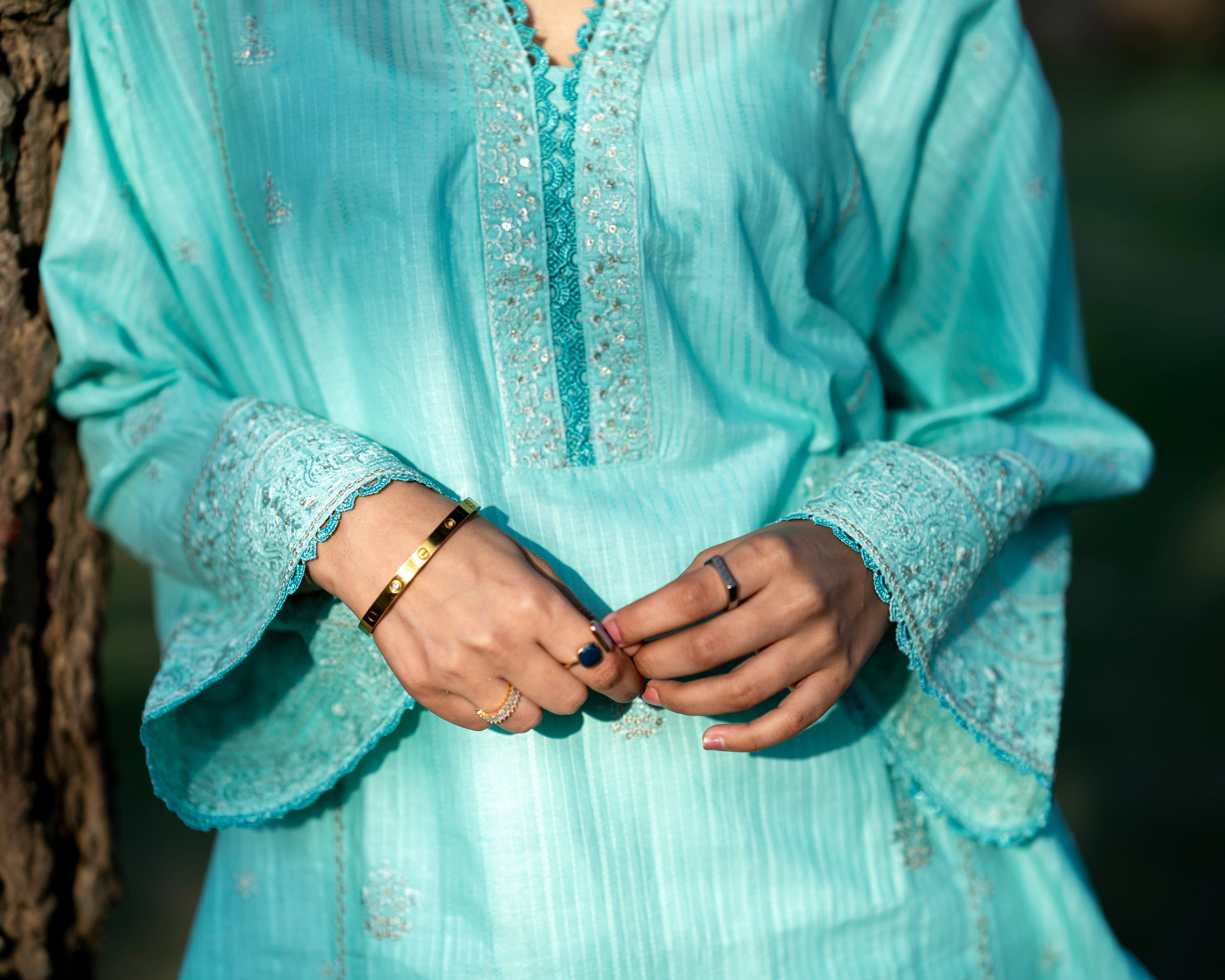 Ocean Blue Embroidery 2 Piece